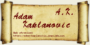 Adam Kaplanović vizit kartica